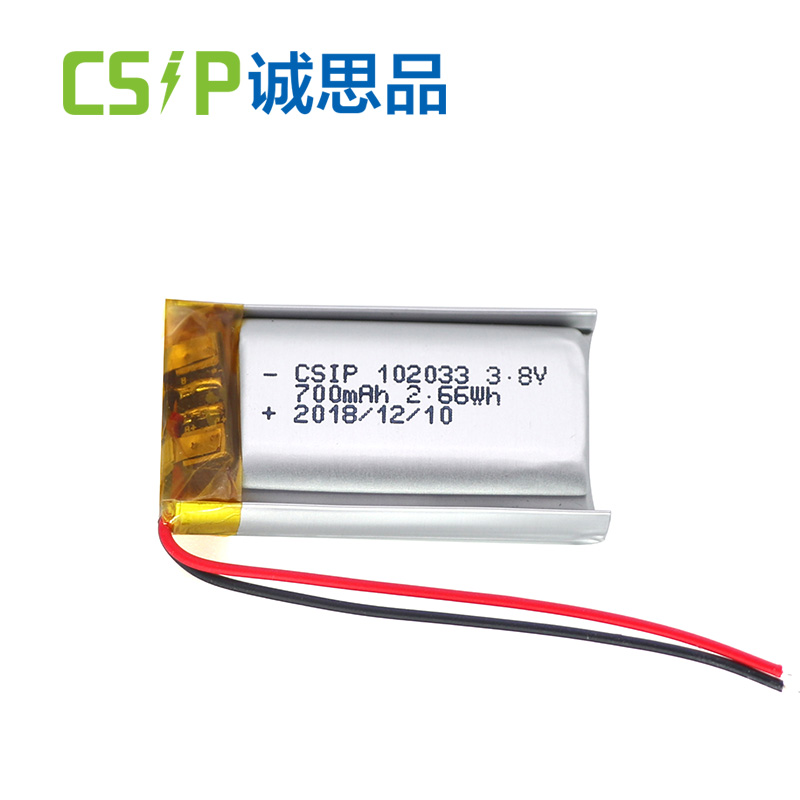 Fast charging 102033 3.8V 700mAh lithium polymer battery