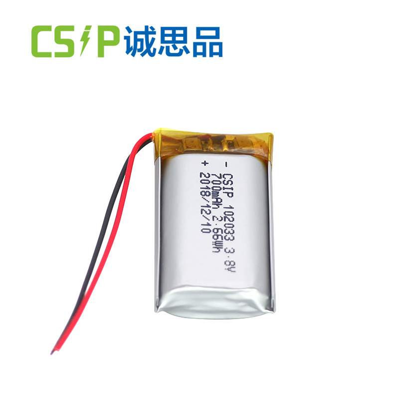 Fast charging 102033 3.8V 700mAh lithium polymer battery