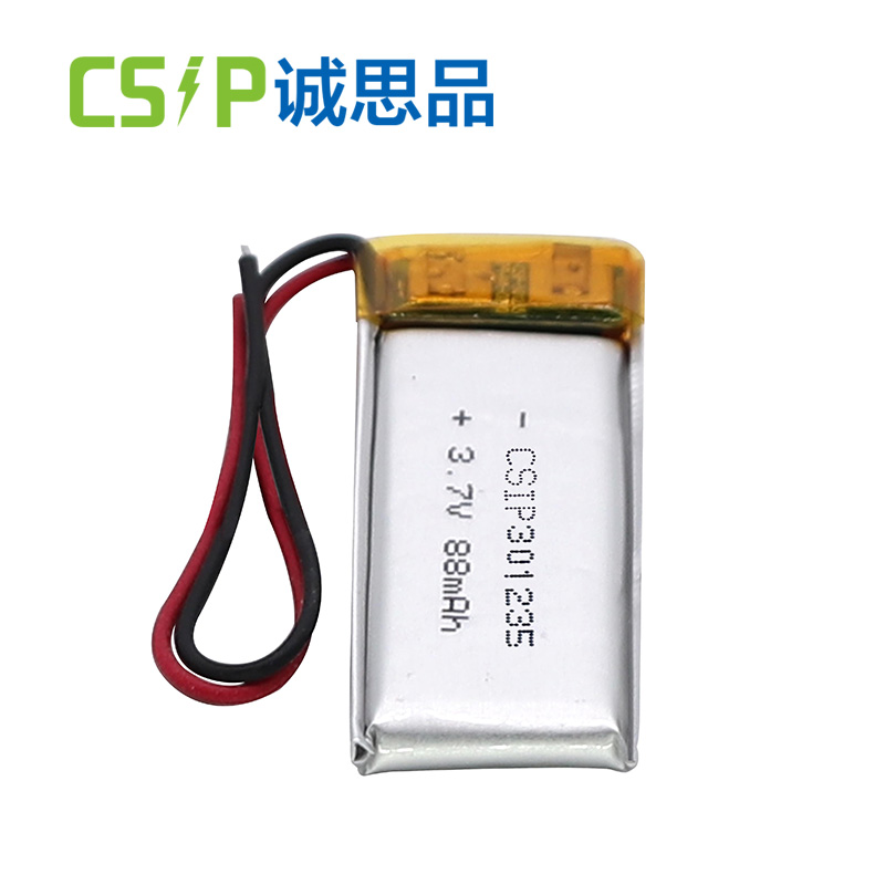 Shenzhen CSIP tiny capacity 301235 3.7V 88mAh Ultra narrow li ion battery