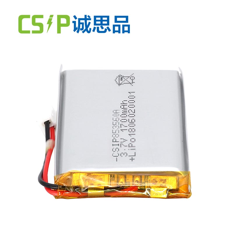 Long Cycle life 853560 1700mAh 3.7 volt custom lithium polymer battery