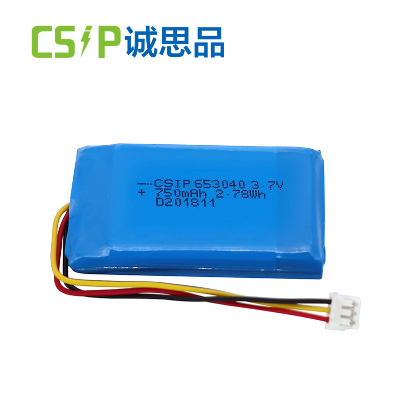 Long service life 653040 3.7V 750mAh lithium battery with PCM