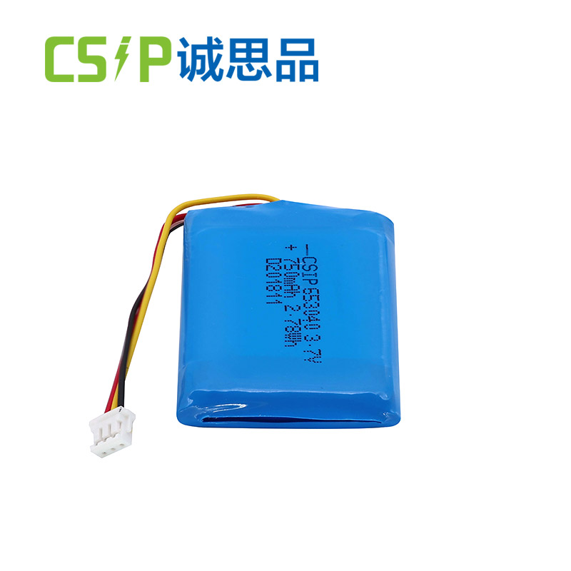 Long service life 653040 3.7V 750mAh lithium battery with PCM