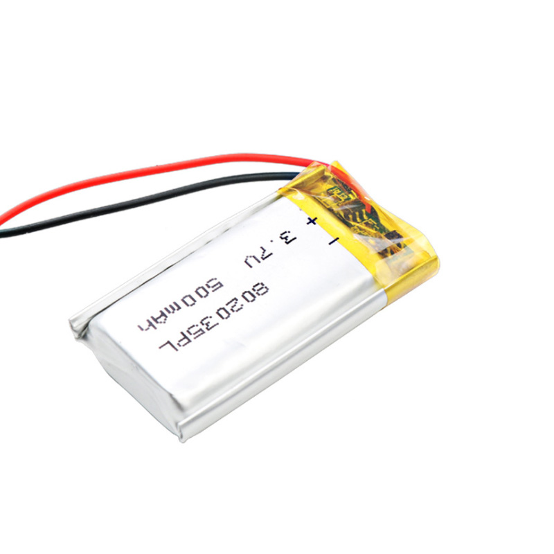 802035 Lithium Ion Polymer Rechargeable Battery, Lipo 3.7 V 500mah 800mah