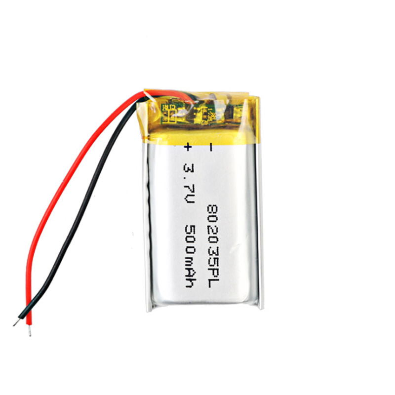 802035 Lithium Ion Polymer Rechargeable Battery, Lipo 3.7 V 500mah 800mah