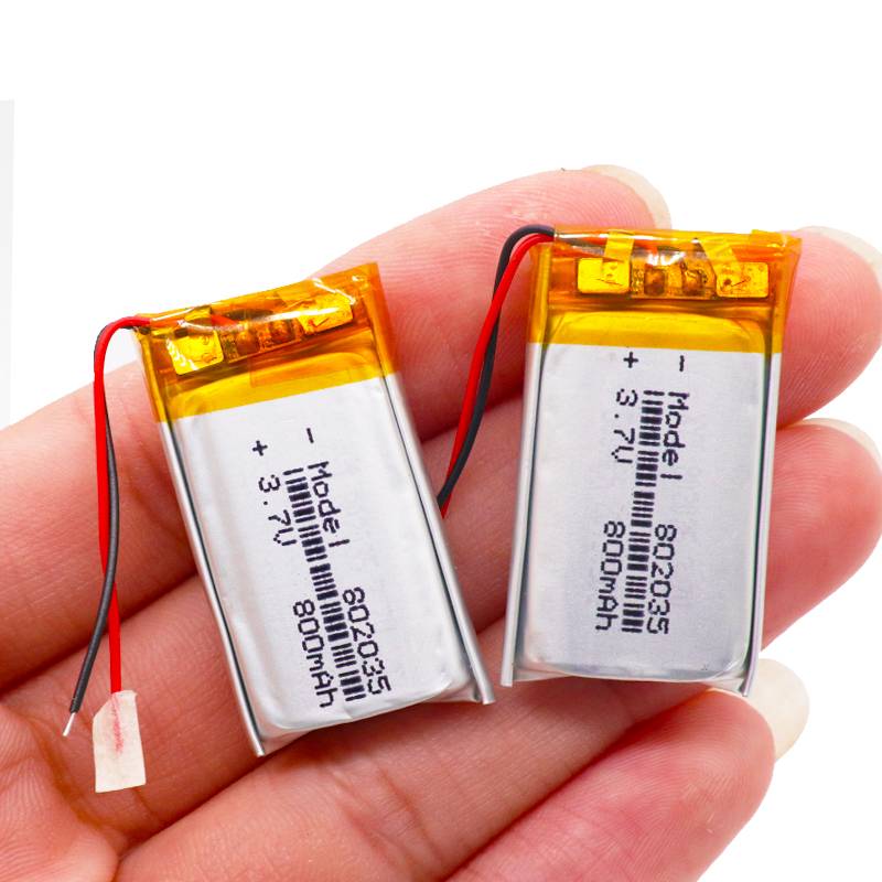 802035 Lithium Ion Polymer Rechargeable Battery, Lipo 3.7 V 500mah 800mah