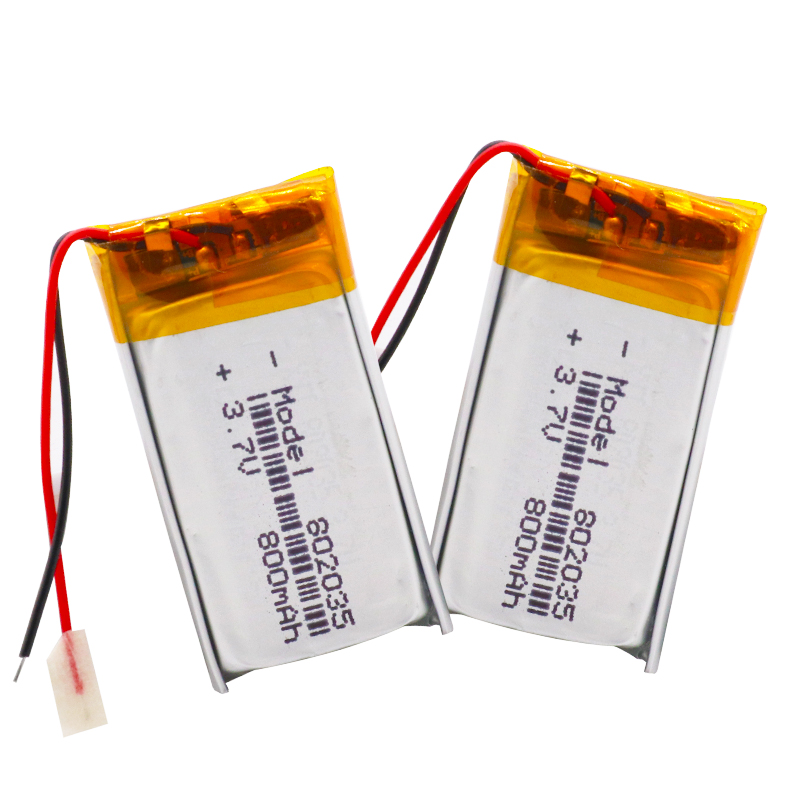 802035 Lithium Ion Polymer Rechargeable Battery, Lipo 3.7 V 500mah 800mah