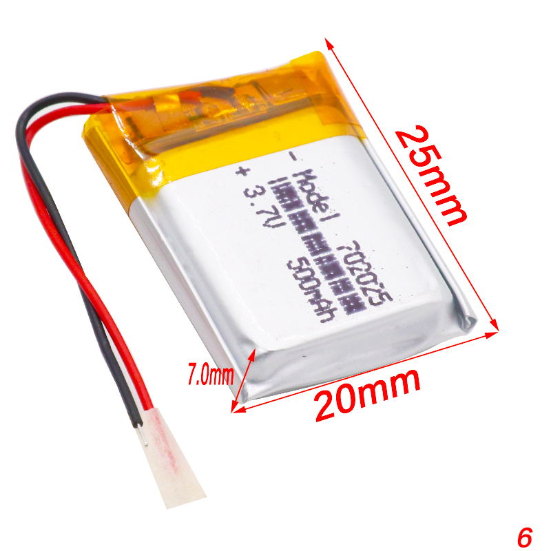 702025 Lithium Polymer Battery 3.7 V 300mah 500mah, Lithium Ion Polymer Battery Pack, Lithium Ion Polymer Battery