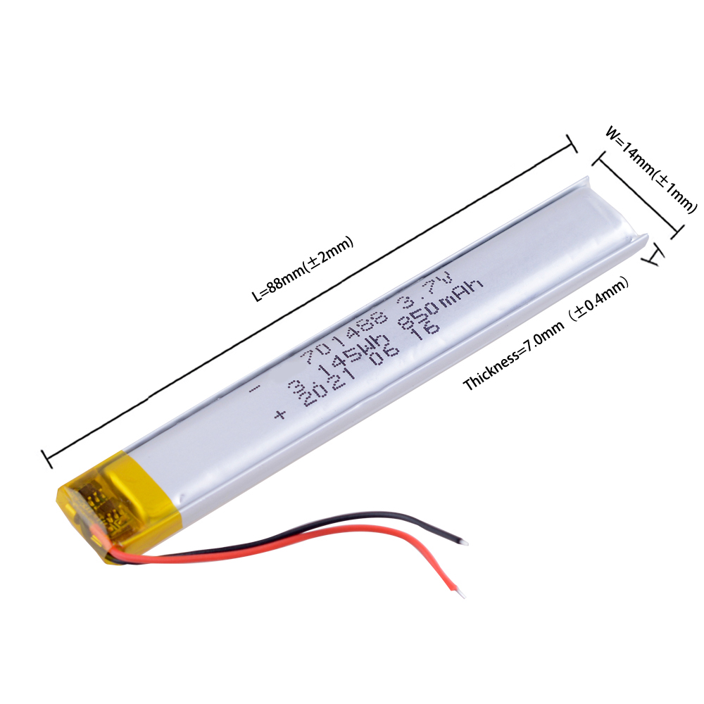 701488 850mah Lithium Polymer Battery, Lithium Polymer Battery Power Bank, Rechargeable Lithium Ion Polymer Battery Pack 3.7 V