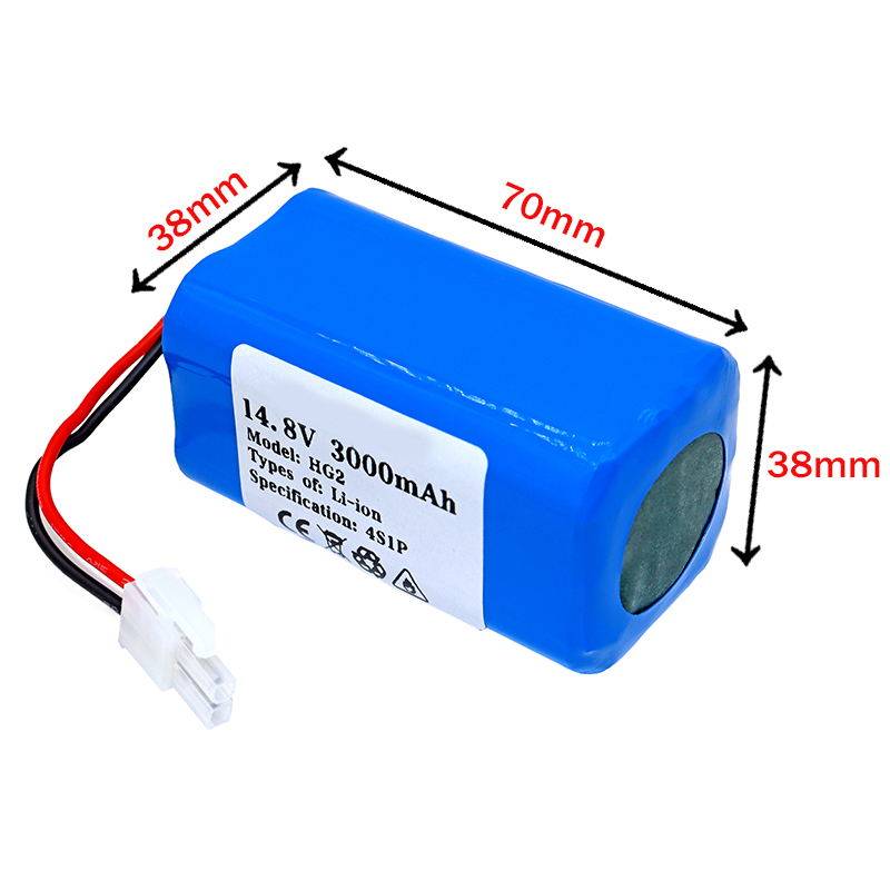 14.8v 3000ah Hg2 18650 Lithium Battery Pack 4s1p 3000mah Robotic Sweeper Vacuum Cleaner Rechargeable Li-ion Batteries Pack