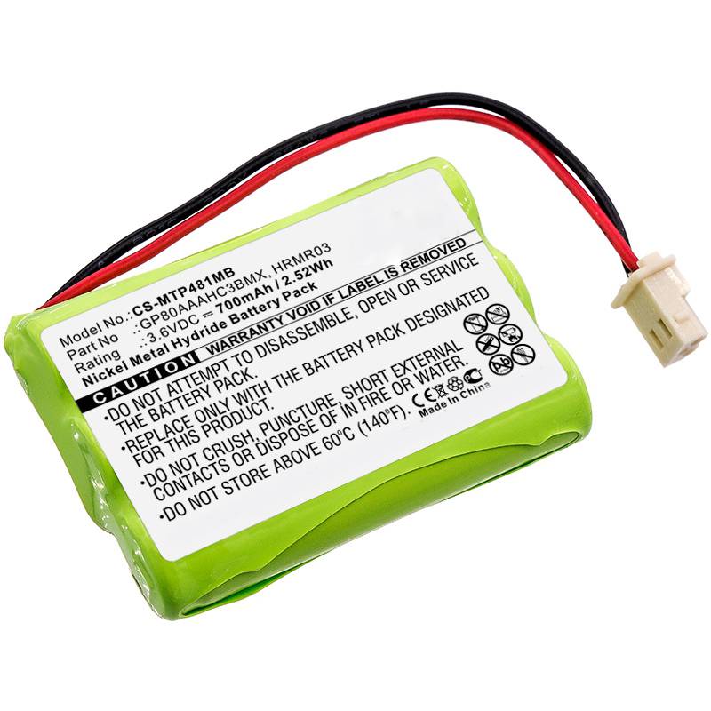 Baby Monitor Battery 3.6V 700mAh GP80AAAHC3BMX,HRMR03