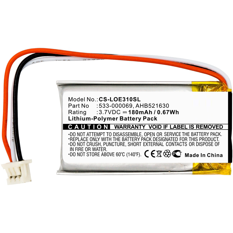 Custom 3.7V 180mAh Li-ion Lipo Lithium Ion Batteries Packs for UE310,UE3500,UE4500,G502,G304,G703 Lightspeed,H600,A-00031