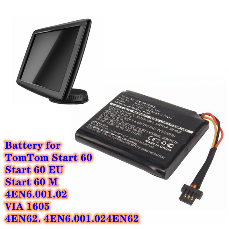 Rechargeable GPS Navigator Battery 3.7V 1020mAh AHA11111003 VFA 4EN6.001.02,4EN62,4EN62.4EN6.001.02,Start 60,60 EU,60 M,VIA 1605