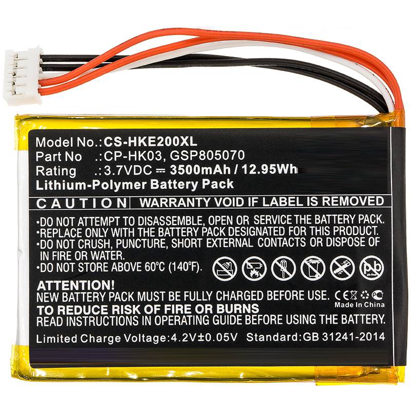 Speaker Battery 3.7V 2800mAh 3500mAh CP-HK03 GSP805070 for HarmanKardon Esquire 2